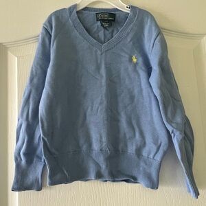 Ralph Lauren Kids Light Blue V-Neck Sweater